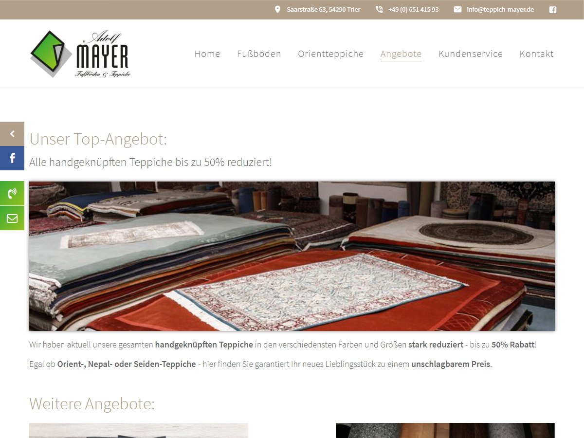 Teppich Mayer - Website Relaunch